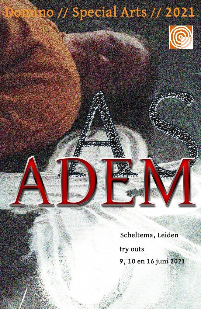 As & Adem affiche van Theatergroep Domino in Scheltema Leiden