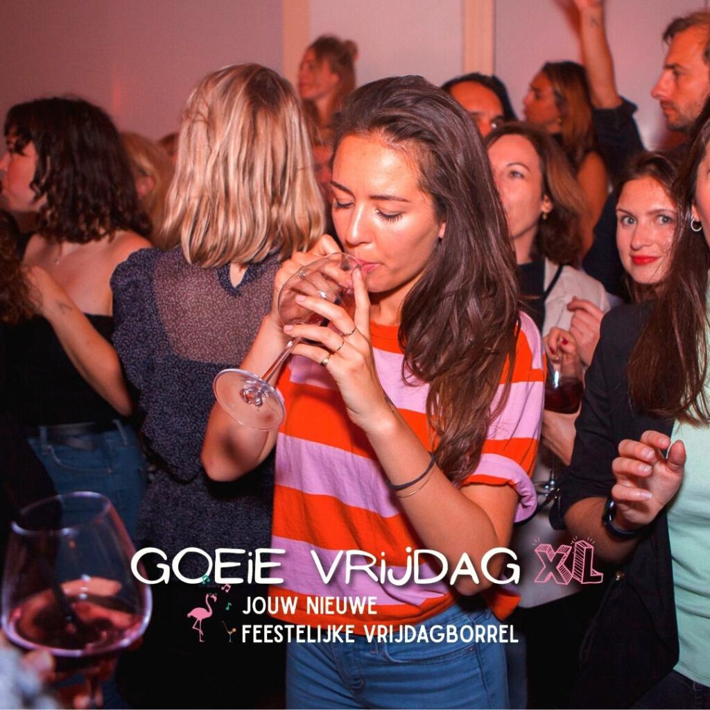 Drinkend meisje op Goeie Vrijdag in Leiden