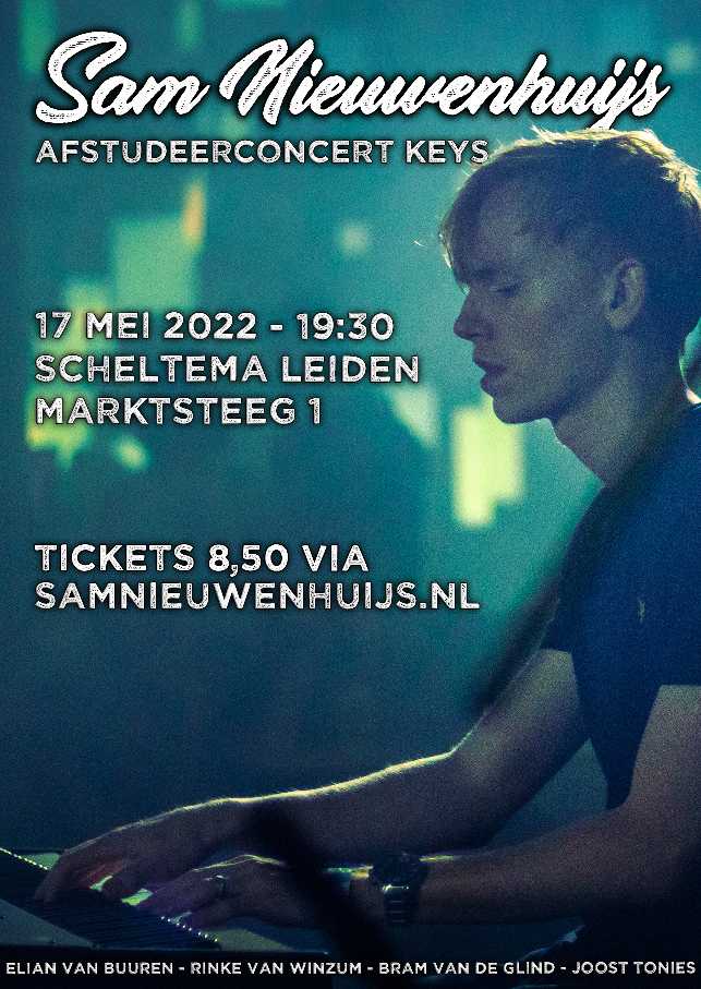 Sam Nieuwenhuijs in Concert op dinsdag 17 mei 2022 in Scheltema Leiden