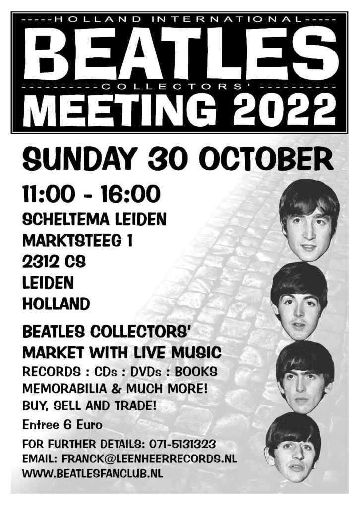 BEAT MEET 2022 (Beatles Beurs) op 30-10-2022 in Scheltema Leiden