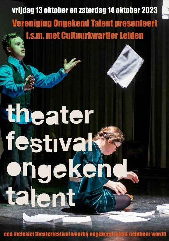 Een affiche voor het theaterfestival ongekend talent.